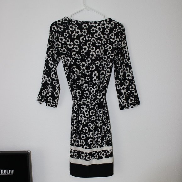 h&m black and white floral dress